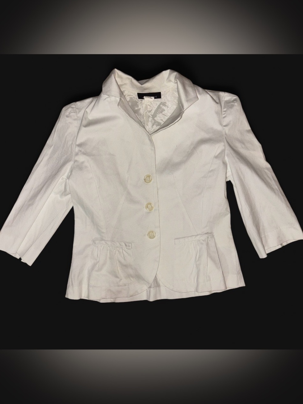 Women's White Three-Button Tailored Blazer